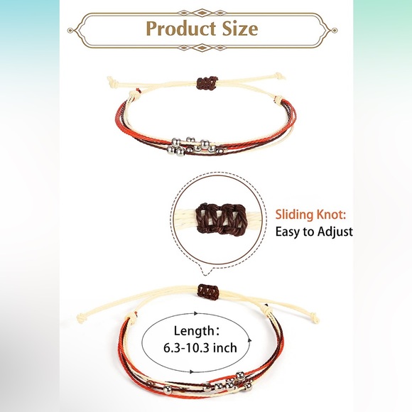 Handmade Rainbow Beaded Charm Bracelet or Anklet - Set of 3 - Picture 10 of 13